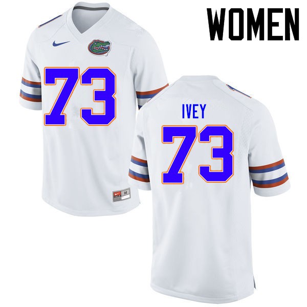 Florida Gators Women #73 Martez Ivey College Football Jerseys White